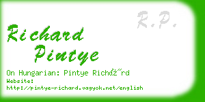 richard pintye business card